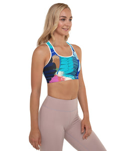 Padded Sports Bra - Lilac-breasted Roller Bird