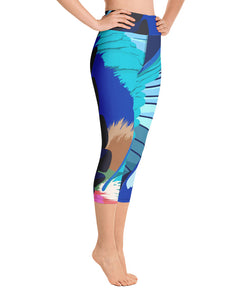High Waisted Capri Leggings inspired by Lilac-breasted Roller Bird