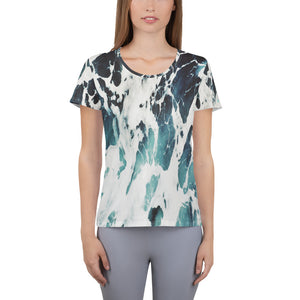Athletic T-shirt inspired by Ocean Marble