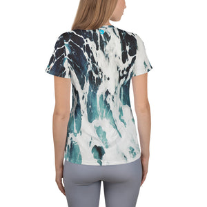 Athletic T-shirt inspired by Ocean Marble
